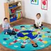 Children of The World Circular Rug Teal 2mx2m