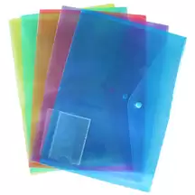 A4+ Popper Wallets Assorted Colours 5 Pack