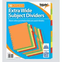 Extra Wide Subject Dividers 10 Part