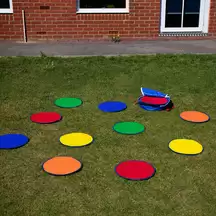 Rainbow Indoor/Outdoor Circle Mats With Holdall 30 Pack