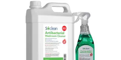 A selection of bathroom cleaning chemicals