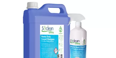 A selection of carpet cleaning chemicals