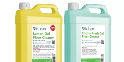 A selection of floor cleaning chemicals