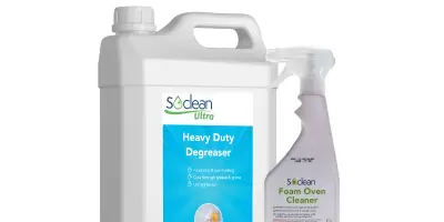 A selection of kitchen cleaning chemicals