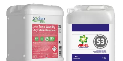 Soclean low temp destainer and ariel low temp stain remover