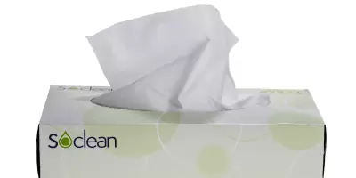 A box of facial tissues with some vibrant packaging