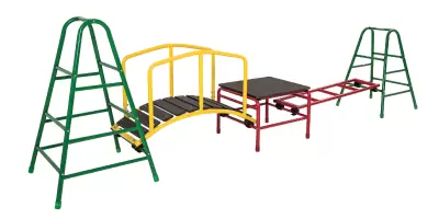 A colourful climbing frame